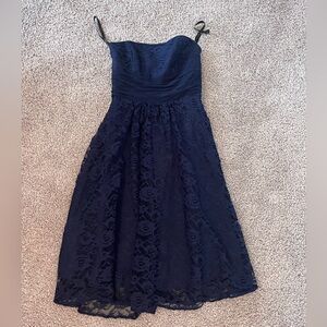 Laced Navy strapless dress size 4